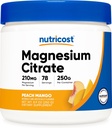 Nutricost Magnesium Citrate Powder (Peach Mango, 250 Gram)