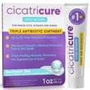 Cicatricure Triple Antibiotic Ointment with Pain Relief, Bacitracin Antibiotic Ointment & Cream for Wound Care, Vindecare Ointment for Cuts, Burns, Insecta Bites, First Help Province Essential, 1 oz