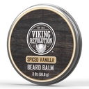 Viking Revolution Spiced Vanilla Barbă Balsam - Unt de barbă cu ulei de argan, Beard Softener pentru bărbați cu ulei de jojoba - Barbă Moisturizer pentru bărbați cu Beeswax - Beard Wax pentru bărbați (2oz, 1 Pack)
