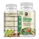 Suplimente de cortizol pentru femei Bărbaţi, 10-in-1 Cortizol Detoxifiere cu Ashwagandha, Magneziu, L-Theanină, Nivele de Cortizol echilibrat, Suport de noapte şi calm, 120 Capsule Vegan