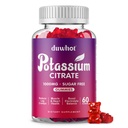 Citrat de potasiu 1000 mg Gummies, Supliment de potasiu pentru adulți Femei și bărbați, Suport Crampe picior și sănătatea musculară, 60 Masticabile