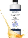 Ulei de in Zatural natural crescut 100% pure semințe de in rece presat Vegan Omega acizi grasi 16oz