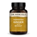 Dr. Mercola Fermented Ginger cu Benegut - Suporturi Digestive & Gut Health - SIDA Gaz ocazional, Blooting & Discomfort - Non-GMO, Gluten-Free & Soy-Free - 60 capsule (60 Servings)