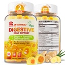 Ghimbir Chews Gummies pentru Greață și suport digestiv, Relief stomac, Zahăr fără turmeric, Usturoi neodor, Querbetin, Vitamina D3, Suplimente Digestive pentru balonare și gaz ocazional, 2Pack