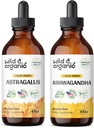 Astragalus tinctură sălbatică și organică 4 fl oz & Ashwagandha Tincture 4 fl oz