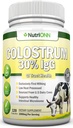 Colostrum - 1000 mg - 120 capsule - 30% IgG - non-GMO US Dairy - Primul Colostrum de bovine lapte - Procesat termic scăzut - Mare pentru sănătate GI Tract - Suport imun - Sănătate osoasă și musculară