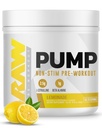 RAW Pompă Stim Free Pre Workout (Lemonade) - non- Stimulant Pre Workout Supliment pulbere oxid azotat - Pre antrenament Suplimente băutură pentru timpul antrenamentului - 40 serviri