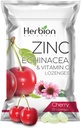 HERBION Naturals Zinc, Echinacea & Vitamina C Lozenges 25 CT, Supliment alimentar pentru adulți și copii 5+, promovează Wellness pentru întreaga familie, 25 Conte, Cherry, Pachet de 1