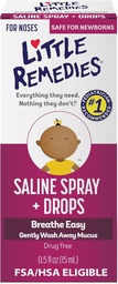 Remedii mici Spray saline și picături, sigur pentru nou-născuți, 0,5 fl oz