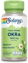 SOLARAY Okra Fruit 1600 mg - High Fiber Supplement for Wellness Supplement - Rich Source of Soluble Fiber - Echivalent of 6,4 g Fresh Okra per Serving, Vegan, 60-Day Guarantee - 25 Servings, 100 VegCaps