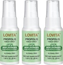 Lovita Propolis Ghroat Spray, Canadian Propolis Spray, High Potent 500 mg Propolis pe ml cu 9:1 High Concentrat, Natural Sore Ghroat Spray pentru suport imunitar, Alcool-Free, 1 Fl Oz (Pachet de 3)