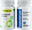 Citrat de potasiu 1000mg & Magneziu Supliment cu 420mg Magneziu, Supliment Bundle pentru inima de sprijin, musculare, nervi, sanatate osoasa