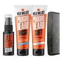 Wild Willies Beard Kit de îngrijire, Biotin Fortified Shampoo și balsam cu cafeina, Două biberoane 4-Oz, promovează o creștere sănătoasă barbă
