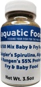 Aquatic Foods Inc. 50/50 Mix of Spirulina/Algae Powder and Rangen's Soft Moist 55% Proteine Koi & Tropical Fry Fry Floating Food...3,5oz Bottle