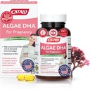 CATALO OMEGA 3 Algae DHA pentru femei - 550mg ulei DHA-Rich din microalge, Ideal pentru prenatal, Sarcina & Alaptare, Softgels vegetarian, Gluten-Free - 60 Softgels