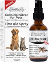 Argint coloidal pentru câini, Dog Mâncărici de relief piele, tratament la fața locului fierbinte pentru câini și pisici, Îngrijirea rănilor pentru animale de companie, Dog Paw Licking Suport, Pet Skin Soothing, 2oz (59ml) Sticla de sticlă