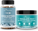 Concepţia pentru capsulele ei + Regulează MAX Myo-Inositol D-Chiro Inositol pulbere - Suport de fertilitate, Echilibrul hormonului, Cicluri Regulate - 60 Capsule moi vegetariane + 60 Servings Pulbere