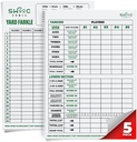 SWOOC Games® - 5 Big Premium Laminated Yardzee & Farkle Score Cards (11.5in x 8in) cu reguli - Pad-uri mari reutilizabile uscate pentru Giant Outdoor Dice