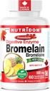 Nutridom Bromelain Digestive Enzyme Supplements, 2400 GDU, 500mg, Non-GMO, Vegan, Free of Gluten, Soy & Dairy (60 Conte)