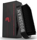 Perie Bossman Beard pentru bărbați - mână de mână Hold Boar & Nylon Bristle Brush - Detangling Brush pentru îngrijirea bărbii și părului
