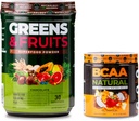 Nurology Greens & Fruits Powder-Natural Soursed Superfood, Chocolate (30 Servings) BCAA Natural, Plant based BCAA Powder, Orange Coconut Flavor (30 Servings)