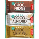 Bine! Snacks Keto Variety Pack Proteina Bar, Vegan, Soy & Gluten gratuit, Low Sugar Meal Înlocuire, 10g Proteina mare, Natural Sanatos Snack, Pentru sportivi & Active Lifestyles, 3g Net carbohidrati,12 Baruri