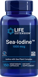 Extensie de viaţă Capsule de mare-iod, 1000 mcg, 150 Veg Caps, Supliment de iod natural de la Kelp şi Bladderwack