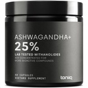 Ashwagandha - Ultra High Potency 40:1 Extract cu 25% Witanolide - Wild Harvested in India - Foarte concentrat și Third-Party Lab testat - 60 capsule