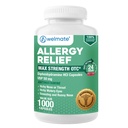 Relief de alergie WELMATE - Difenhidramină 50 mg - 1000 capsule de numărare - Antihistaminice - Alergie & simptome reci - Strănut, Runny Nose, Itchy Eyes & Throat
