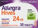 Allegra Hives Antihistaminice 24-hour comprimate, non-drowsy stup reducere şi Hive Mâncărime relief, 180 mg Fexofenadină HCI, 30-conte