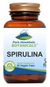 Pure Mountain Botanicals Capsule Spirulina - 90 Kosher Vegan Caps - Acum cu 450mg Organic Spirulina pulbere - Suplimentul de Superalimente Naturale