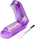JohnBee Pill Cutter Splitter pentru pastile mici și mici. Lama ascutita cu garda de siguranta. Margine de silicon nealunecat (Mov negru)