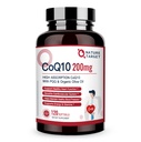 Nature TARGET CoQ10-200mg-Softgels + PQQ cu Organic-Olive-Oil - High Absorbtion-Cozyme-Q10 - Antioxidant-for-Heart-Health and Immune Support, Energy Production, 120 Servings
