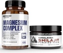 Complex de magneziu cu 5 cele mai bune forme & Himalayan Shilajit Resin - 4 Luna Aprovizionare de 500 mg glicinat de magneziu, oxid, Taurat, Chelat, Citrat de magneziu - 85+ Trace Minerale pentru Energie