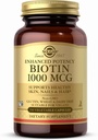 Solgar Biotin 1000 mcg - 250 Capsule vegetale - Suporturi Sanatos Piele, Nails & Hair - Non-GMO, Vegan, Gluten Free, Dairy Free, Kosher - 250 Serviri