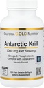 California Gold Nutrition Antarctic Krill Oil, Omega-3 Fosfolipide cu Astaxantină naturală, aromă naturală de căpșuni și lămâie, Non OMG, 1000 mg, 120 Gelatină de pește Softgels