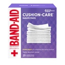 Band-Aid Brand Absorbtion Cushion Care Pad-uri Steril Square Tifon pentru protecţia de prim ajutor a tăieturilor minore, Scrapes & Burns, non-Adezive, Pad-uri de îngrijire a rănilor, mari, 4 în x 4 în, 25 ct