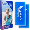 Ambalaje reutilizabile de gel de gheață pentru leziuni de laborator cinetic (2 ambalaj) - Pachete calde rece pentru leziuni 11" x 5.3" - Pachete flexibile de gheață pentru capul din spate Knee Umăr Neck Ankle Elbow Picioare Dureri de cap Chirurgie (Large)