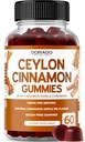 Ceylon Cinnamon Gummies (60 Count) Apple Cider Otegar Scorțișoară, Turmeric, Berberine & Ginseng pentru Digestion Global Wellness Supplement - Ceylon Supplements - Vegan Safe & USA Made
