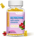 Berberine cu Ceylon Scorțișoară Gumries, Berberine supliment HCI de mare potențial, Immune Health Support, 60 Mango Gumies aromate