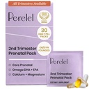 Perelel 2nd Trimester Prenatal Pack, Multivitamine cu magneziu, Omega 3, Fier & Calciu, Suport nutritional pentru a doua wellness trimester, Soy & Gluten gratuit, Non OMG-uri, 30 zilnic pastile