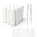 12 Seturi Aromaterapie Essentiala Tuburi Inhalator Stickuri Blank Inhalatoare Nasal (12 Stick-uri complete) + 2 Pipete de polietilenă