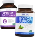 Bundle de suport tiroidian și suport suprarenal - Echilibru complet Bundle Suport tiroidian cu iod Imbunatatiti-va energia si asistenta adrenala & Cortizol Manager (non-GMO) Suport puternic pentru sanatate adrenala