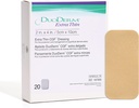 ConvaTec DuoDERM Extra Thin Control Gel Formula 2"x4" Hidrocoloid Steril Dressing pentru răni superficiale, Fricțiune scăzută, Flexibil, Latex-Free, rezistent la apă, Rectangle, Bej, Cutie 20ct