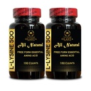 L-LYSINE Amino Acid Suplimente - Lysine Supplement Suporturi Sanatos Lip si tesutul oral, Amino Acid Lysine clorhidrat, Azot Balanta - 2 Sticle 200 Counts