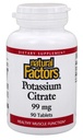 Factori naturali - Citrat de potasiu 99mg, Suporturi musculare sănătoase, nervi și inimă, 90 comprimate