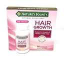 Suplimentul de crestere a parului bounty naturii, 1 pe zi, demonstrat clinic pentru a sprijini mai gros, parul mai plin, cu Biotin, Silicon & Arginina, 90 capsule