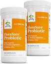 Terry natural FloraSure Probiotic - Digestion Supplement to Help Against Ocazional Blooting & Support Gas Relief - Gut Health Support with Bifidobactery Bifidum - 30 Capsule (Pachet de 2)
