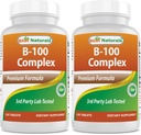 Cele mai bune naturale B 100 Complex 120 comprimate (B Complex Vitamine) (120 Conte (Pachet de 2))