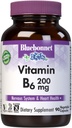 Bluebonnet Nutritie Vitamina B6 Capsule vegetale, 200 mg, pentru sanatatea sistemului cardiovascular si nervos, Soy Free, Gluten Free, Kosher, Dairy Free, Vegan, Non-GMO, 90 capsule vegetale, 90 Serviri
